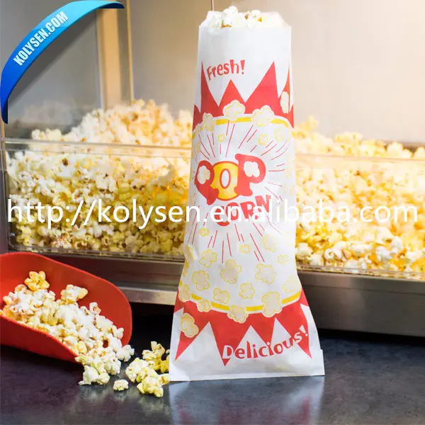 New Style Design Food Paper Sealable custom print Popcorn Bag