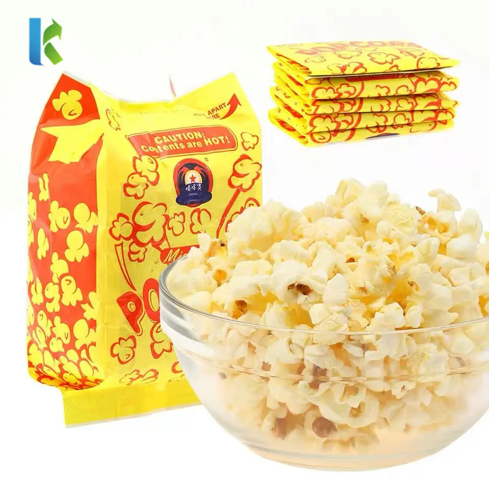 Greaseproof Factory Large New Bulk Corn Logo Sealable Bolso Microondas Wholesale Packaging For Popcorn