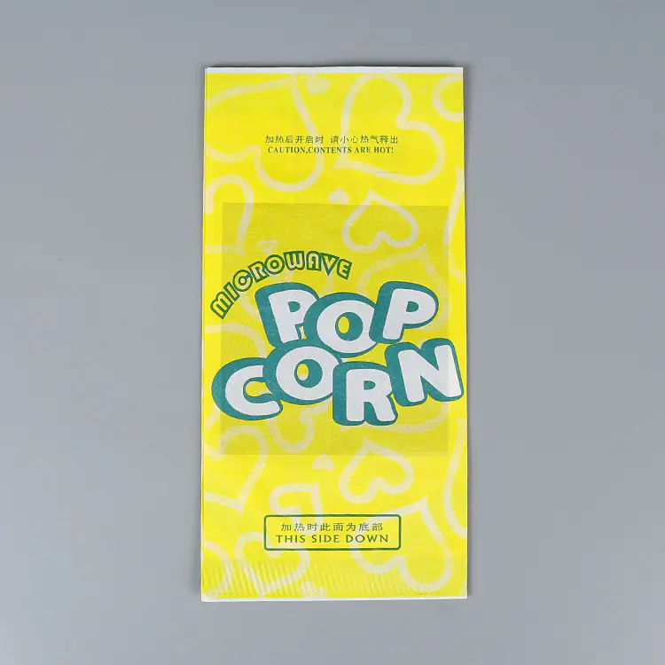 Russian Version Custom Print Kraft Greaseproof Microwave Popcorn Paper Bag
