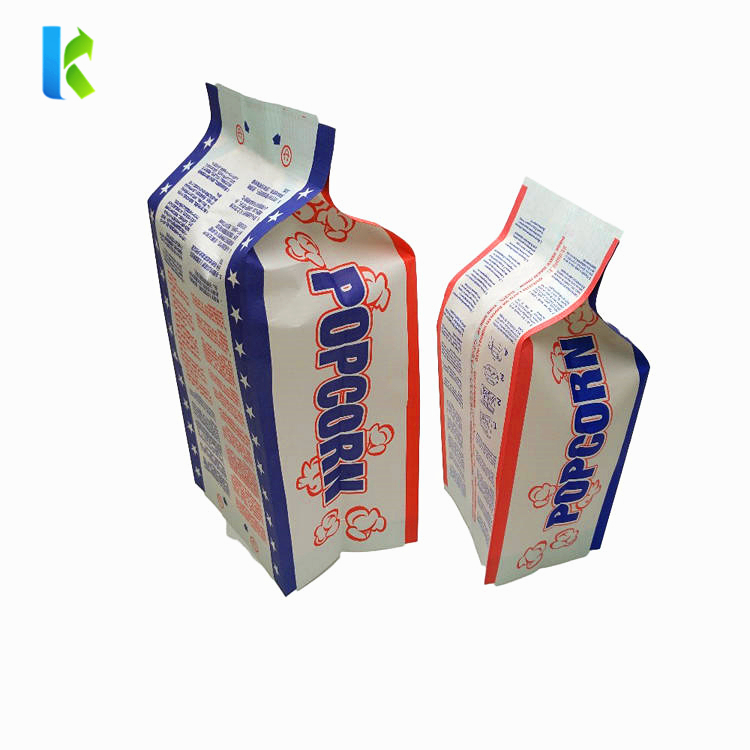 food grade factory direct greaseproof paper microwave popcorn bags with reflective film inside popcorn bags packaging