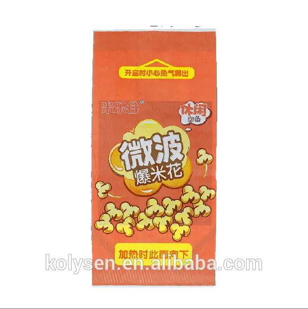 2018 new design hot sale microwave popcorn packaging bags paper bag