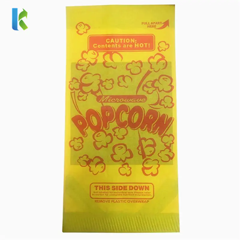 Custom printed food grade greaseproof microwave popcorn bag