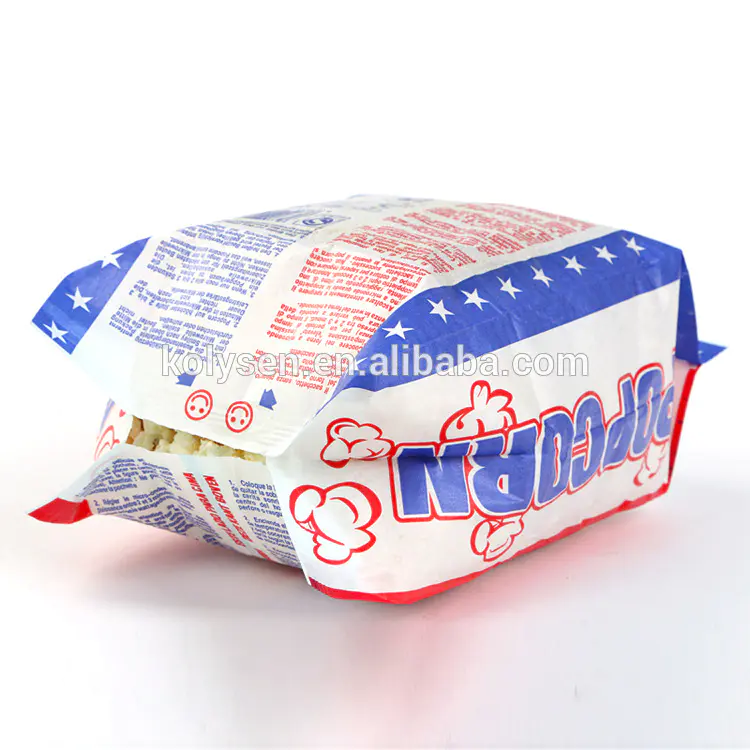 KOLYSENCustomized food gradeside gusset bag microwaveablepaper bagfor 7og popcorn packing made in china