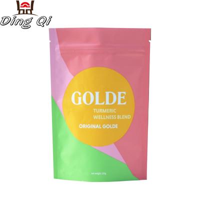 Colorful printed wholesale moisture proof stand up zip lock food bag for tea and powder