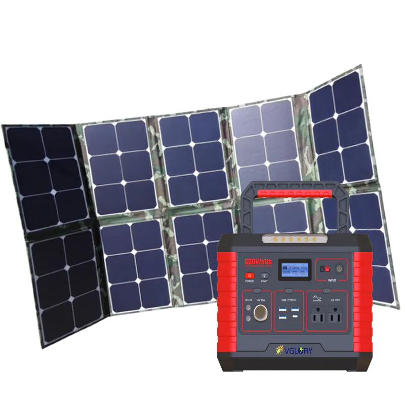 1000w Inverter System Backup Systems Portable Solar Pack 500w Emergency Battery Kit Power Station