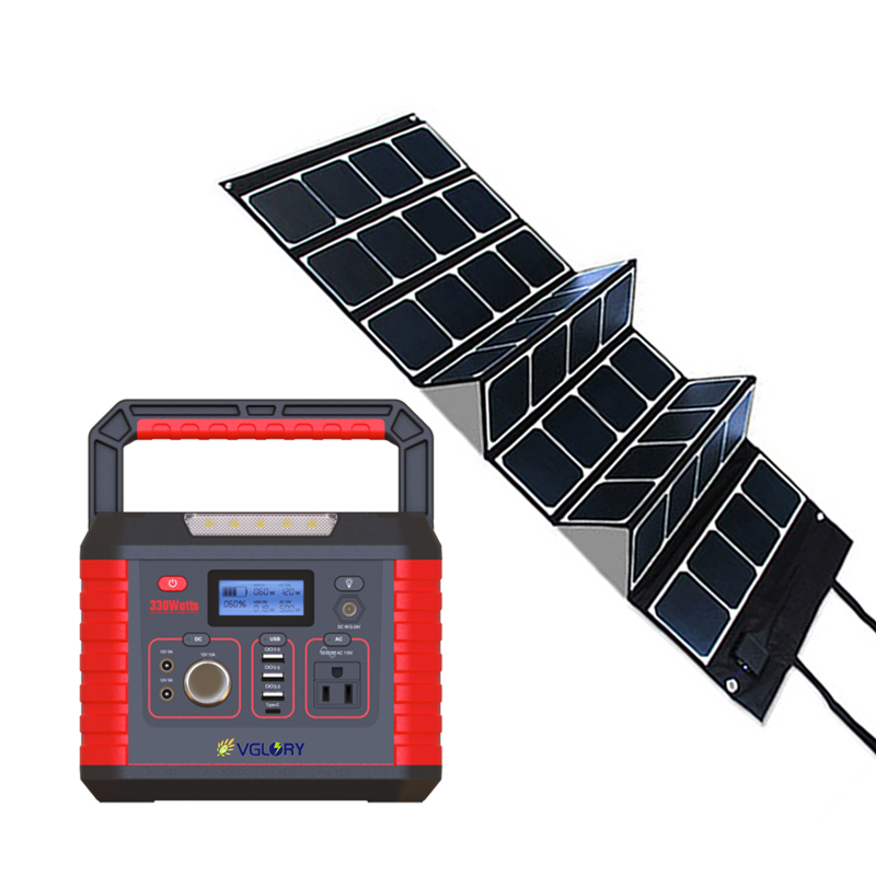 220v 300w Energy Storage Satellite Lithium Battery System Portable Solar Power Generator For Mobile Phone