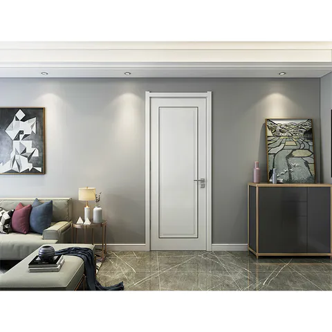 Classical Design White Room Wooden Modern House Solid Wood Door Brass Door Handles