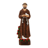 12cm Resin San Francesco D'Assisi Figurine Statue Catholic Religious Statue
