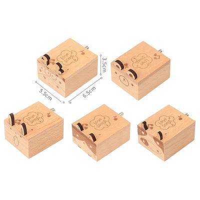 Laser Engraved Diy Wooden Music Box ,hand-cranked mini music box for anniversary