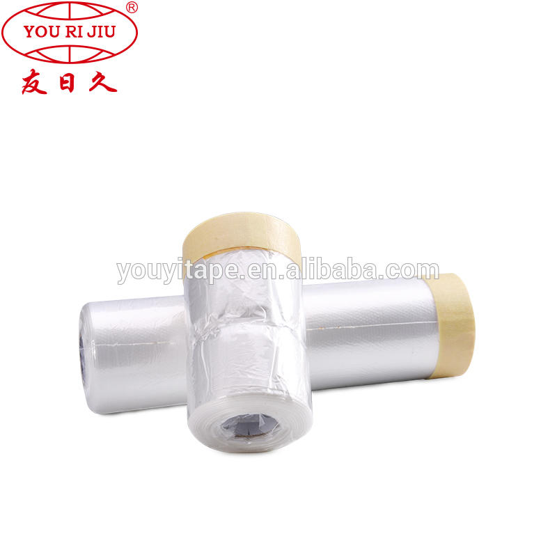 auto paint masking film with crepe paper masking tape