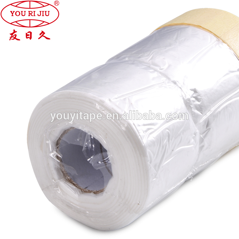 auto paint masking film with crepe paper masking tape