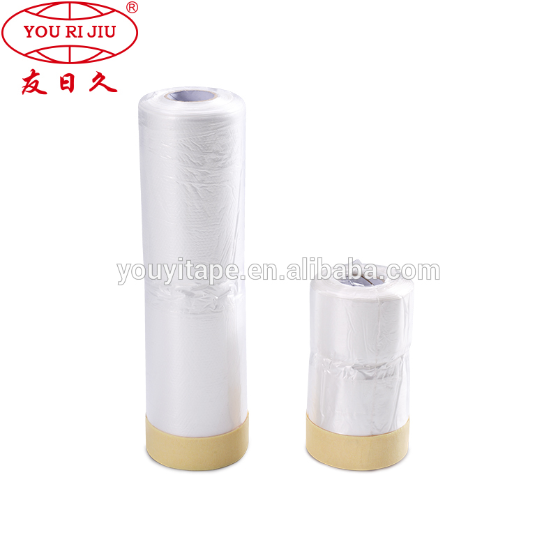 auto paint masking film with crepe paper masking tape