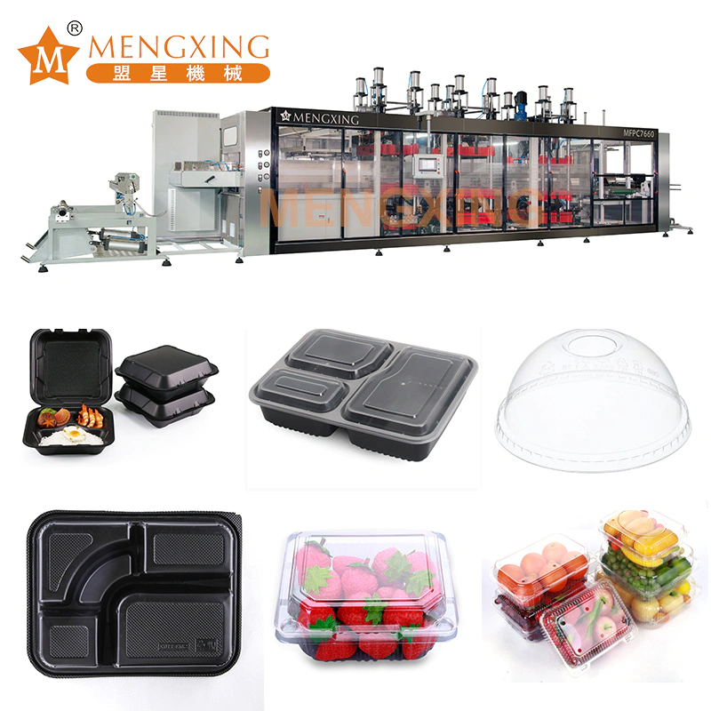 Mengxing PS/ PVC/ Pet Tray Blister Machine Food Grade Package Plastic Processing Machine Punching Function Vacuum Forming Machine