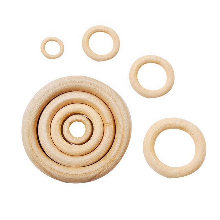 35mm beads pendant connectors wooden rings round circles natural wood ring for DIY jewelry making crafts