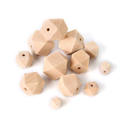 eco-friendly organic octagon pine beech wooden beads decor for jewelry making