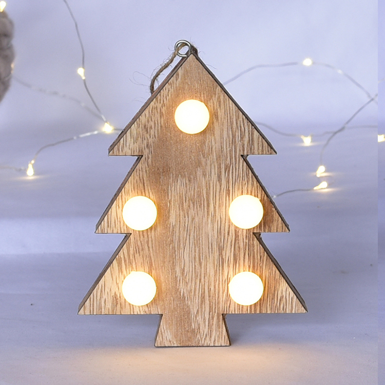 custom christmas decoration wood crafts with led light parties decors