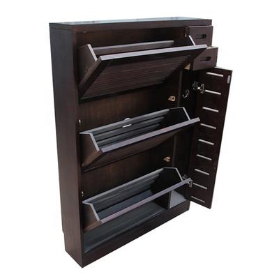 Rustic wood designed shoe reveal ark cabinet with cheap price