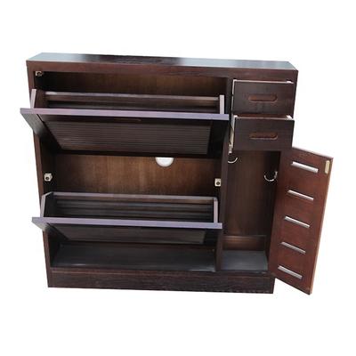 Large space cabinet wooden brown shoe ark rack to receive