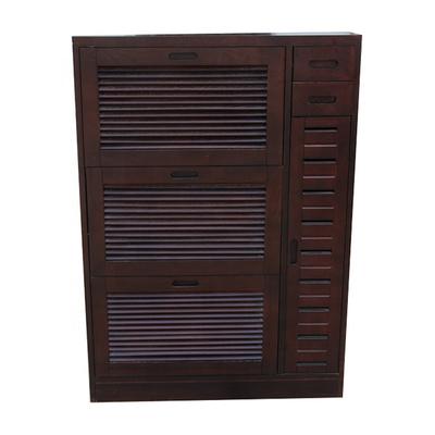 Luxury simple and useful three layers wooden shoe ark high gloss cabinet