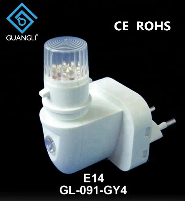 E14 CE ROHS approved sensor night light lamp socket with LED lighting plug in socket