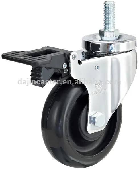 Smart Look Medium Duty swivel total brake Anti-Static PU caster wheel