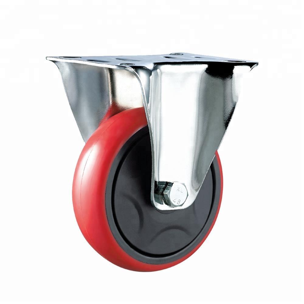 Wholesale Galvanized 4 Inch Fixed Industrial Trolley PU Caster Wheels