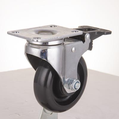 3" Zinc Plated Swivel Industrial Double Ball Bearing Anti Static ESD PU Castor Wheel