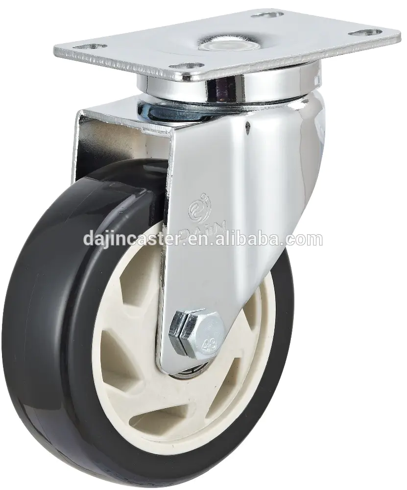 Medium duty black color plastic castor wheel furniture casters