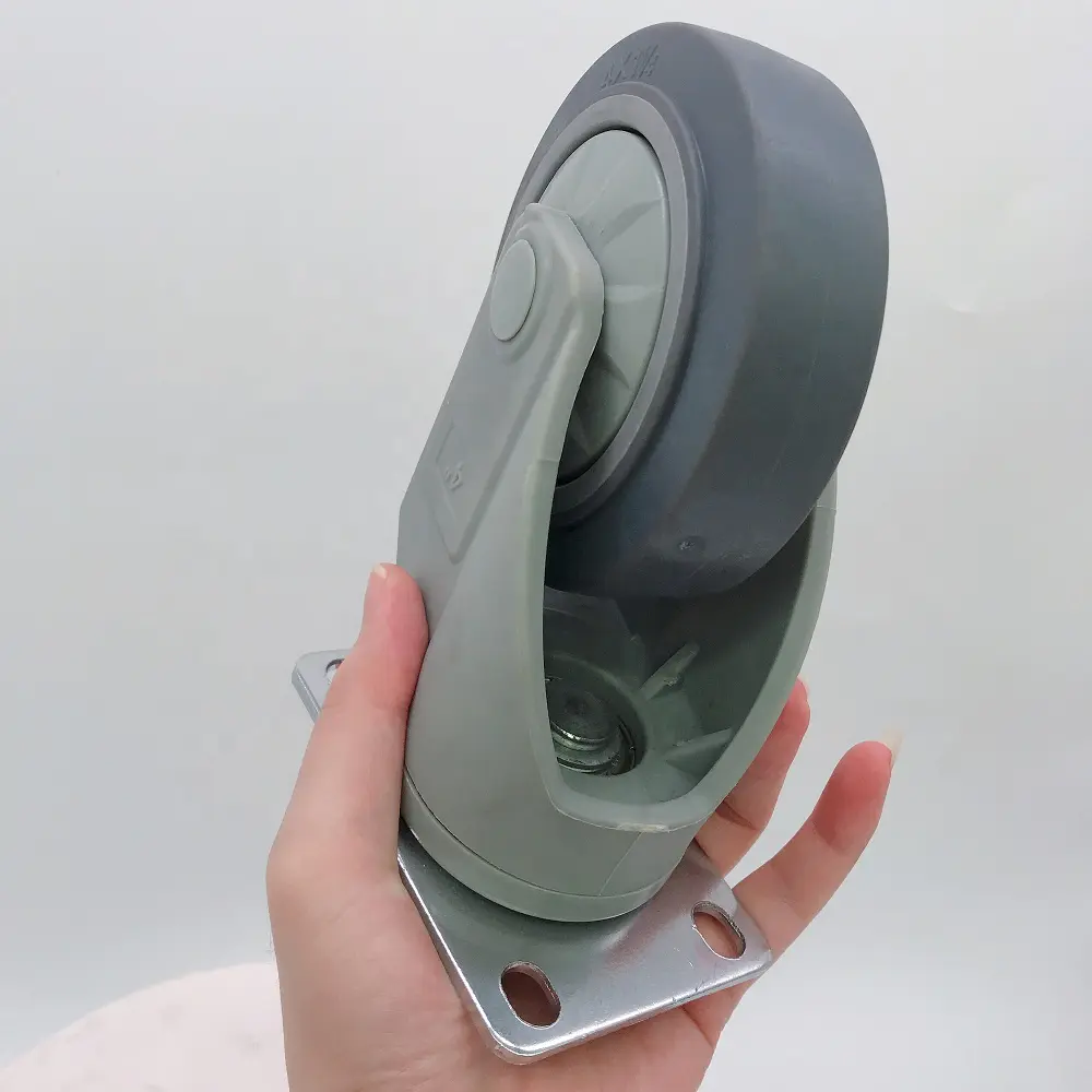 75mm 100mm 125mm Heavy Duty Hospital Equipment Thermoplastic Rubber Swivel Castor Wheel for Medical