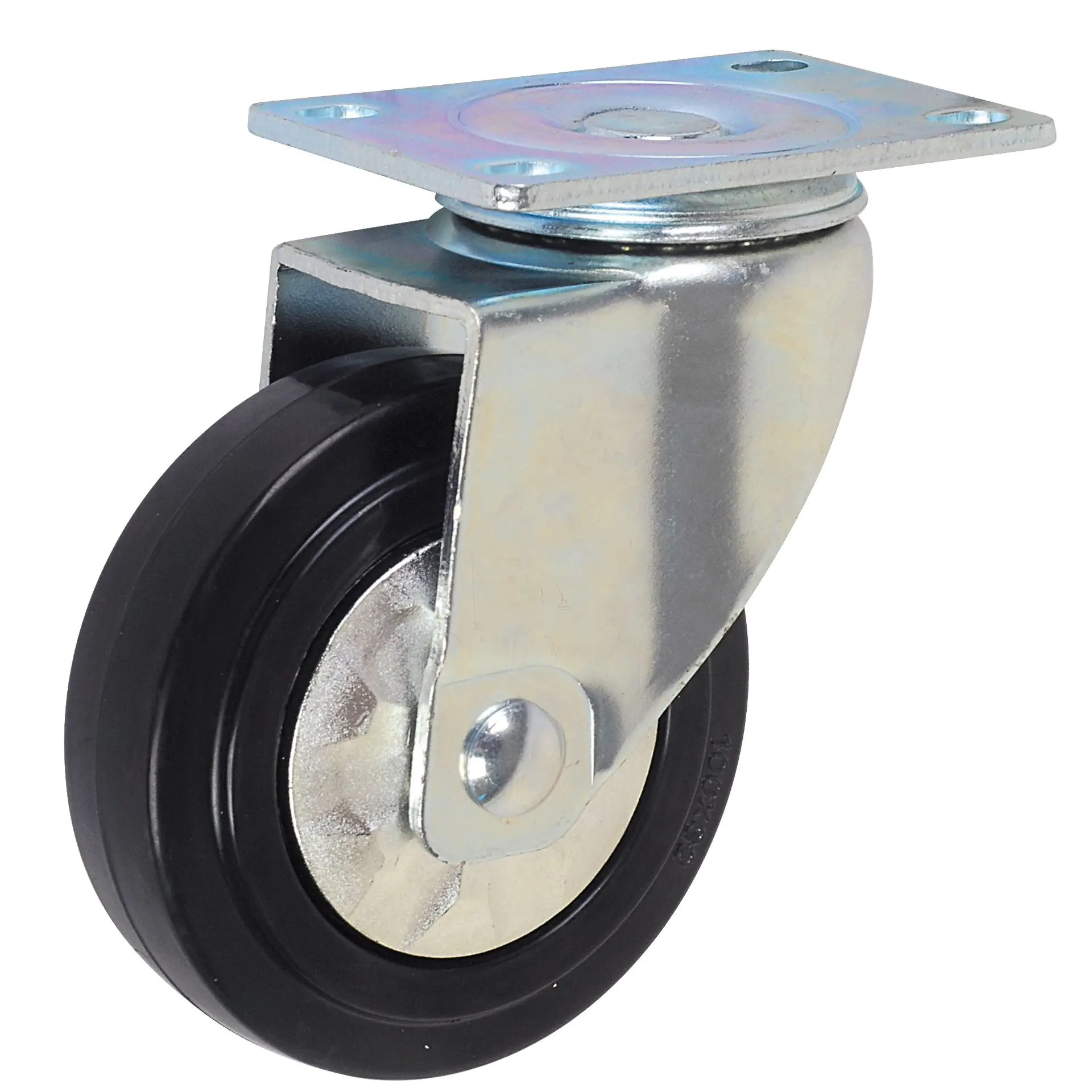 Manufacture 125*32 Medium duty 130kg Black Swivel Rubber Pallet Caster Wheel