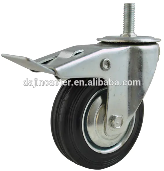 rubber Medium-sized industrial swivel casters with stem