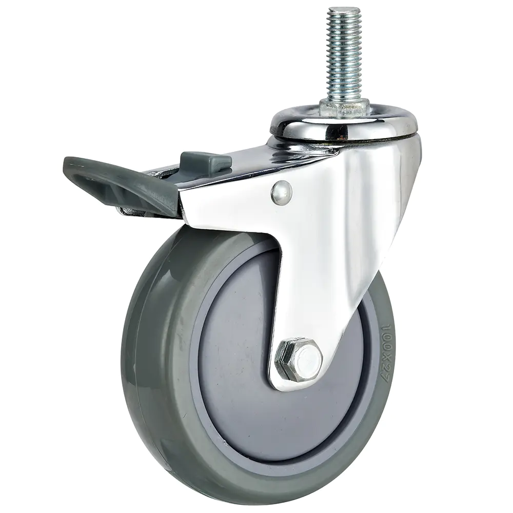 75mm rubber industrial caster wheels for trolleys