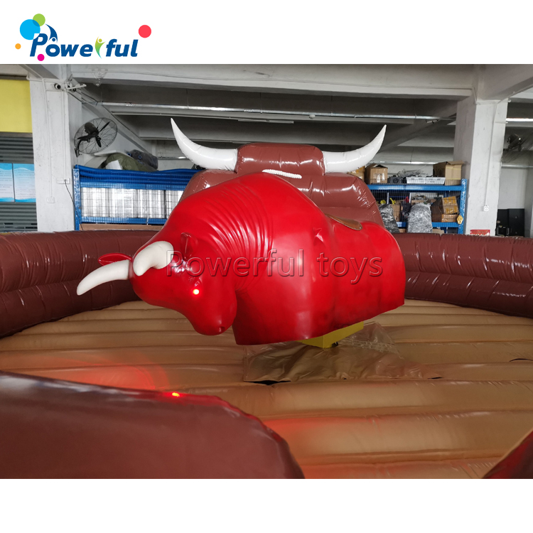 Trampoline park kid game inflatable rodeo mechanical bull riding for sale