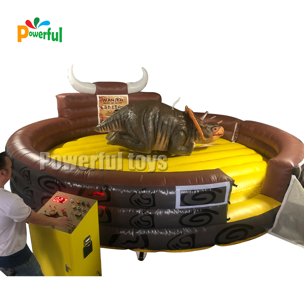 Popular sport game inflatable rhinoceros riding machine