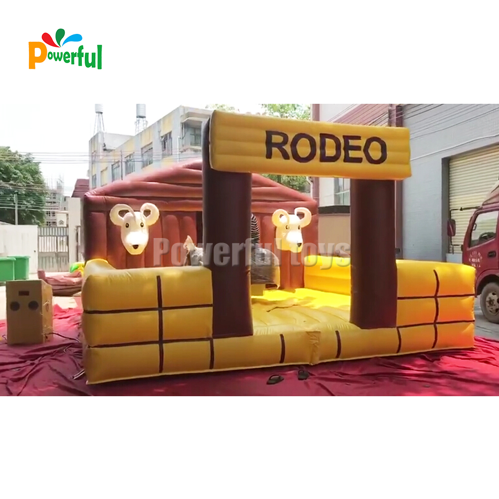 inflatable rodeo bull mechanism for party event
