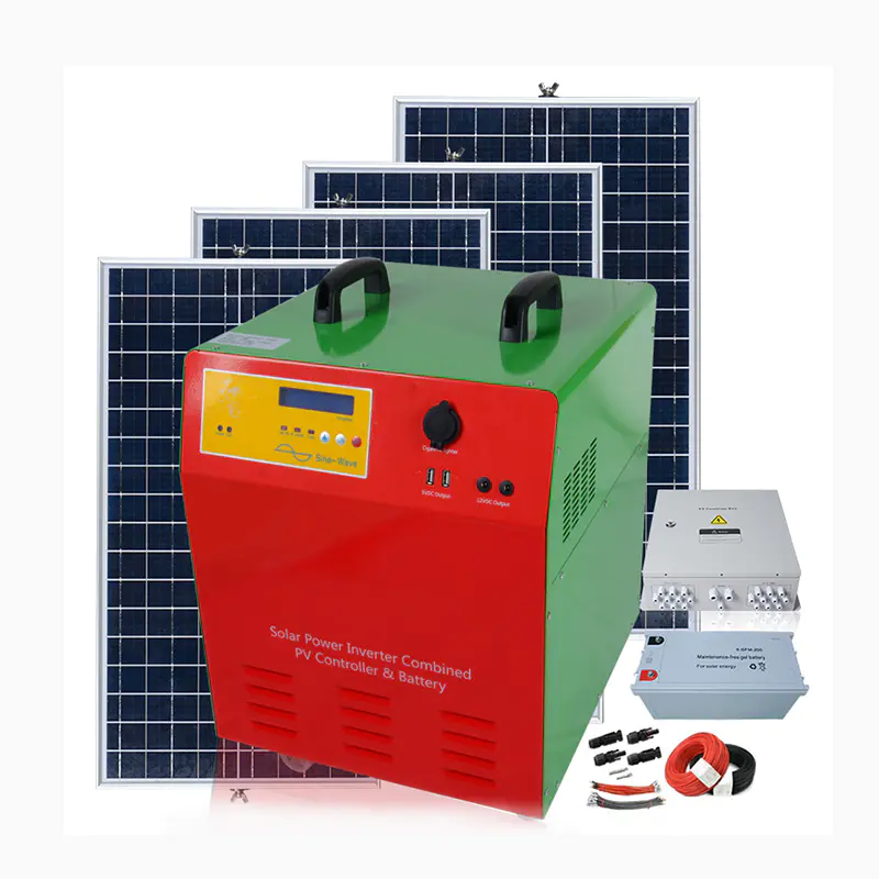 Home off grid solar power microinverter system solar panel system 300w 500w 1kw DC AC solar energy system