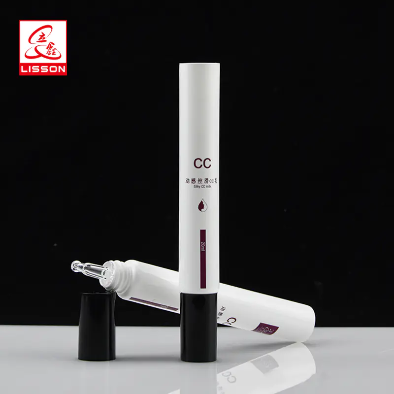 Factory 10- 25ml Plastic Cosmetic Eye Cream Tube with Clear Dropper Applicator
