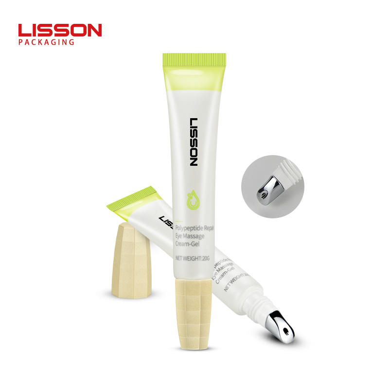 20ml OEM empty skincareeye massage cream gel tube packaging with Zinc alloy applicator