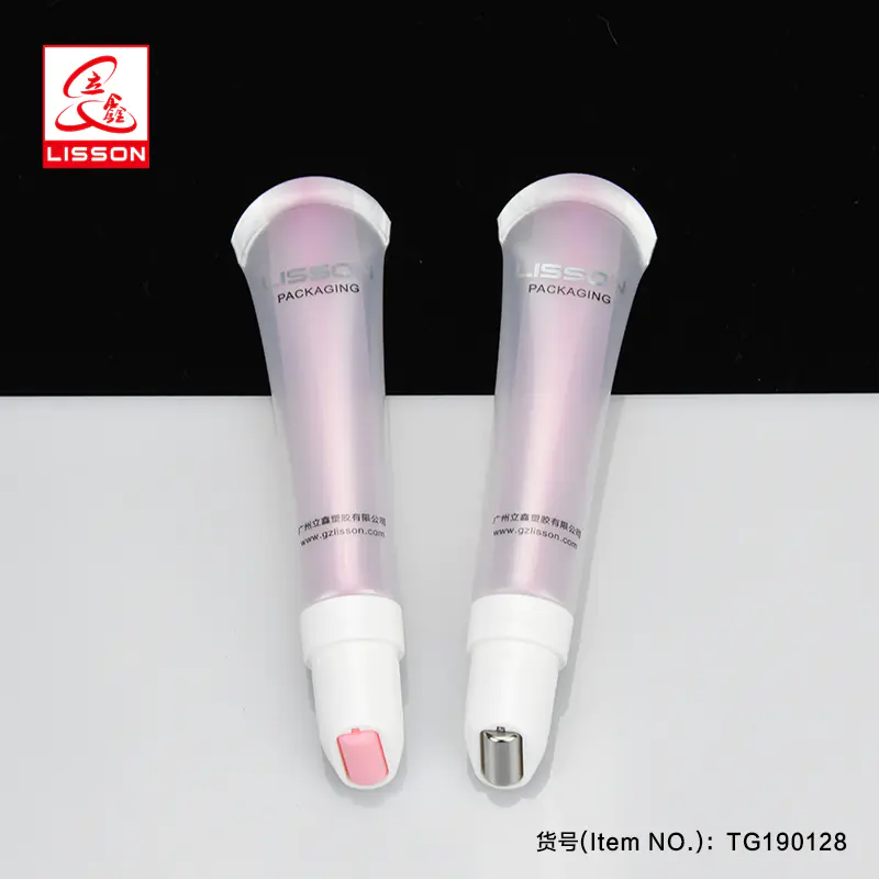 20ml eye cream and lip gloss single-roller massage tube with transparent cap
