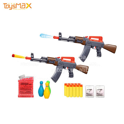 Most popular shooting bowling ball game toys air soft gun toy with soft water bullet