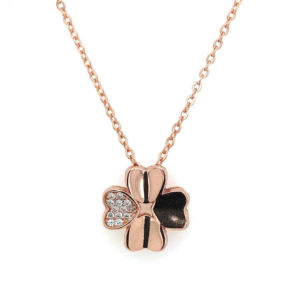 product-925 Sterling Silver Four Leaf Clover Chain Necklace Gold Plated-BEYALY-img-3