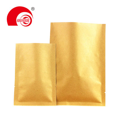 Customized Kraft Paper Flexible Moisture Barrier Metallized Flat Pouch Vacuum Salt Coarse Packaging Bags