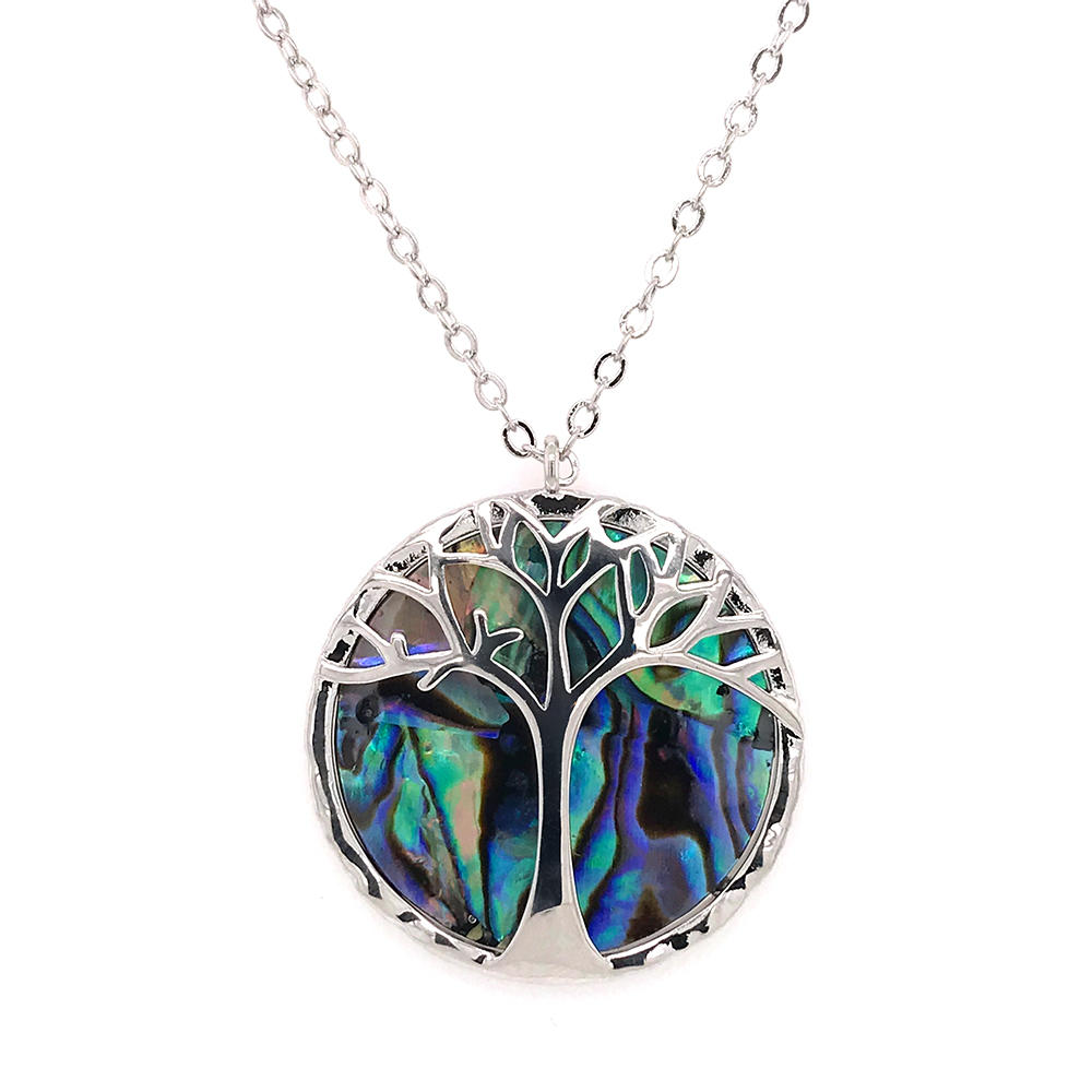 product-New Design Abalone Shell Necklace Hot Jewelry, Round Tree Of Life Necklace-BEYALY-img-3