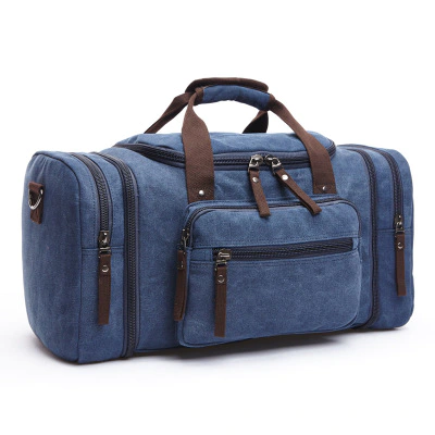 High quality density canvas travel duffle bag tote travel luggage bags with strap