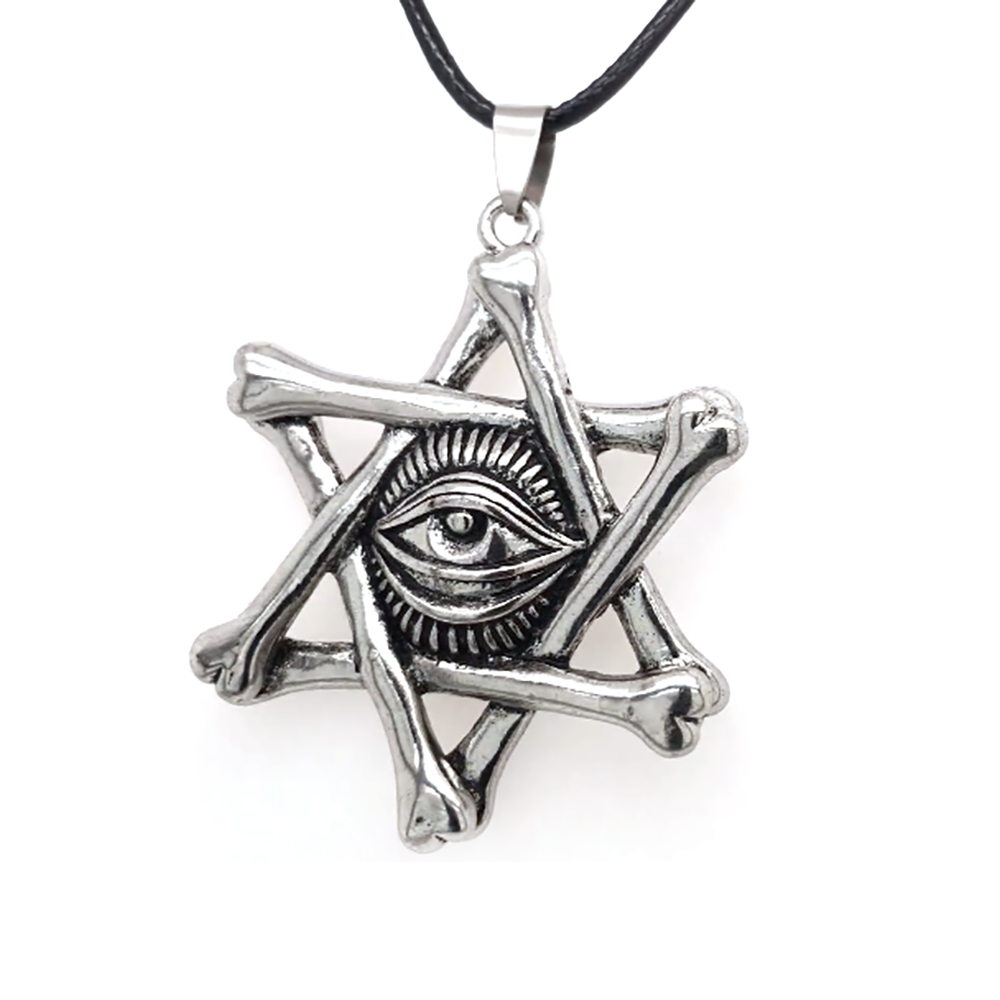 product-BEYALY-Punk style hexagram shape devil eye pendant necklace custom packaging-img-2