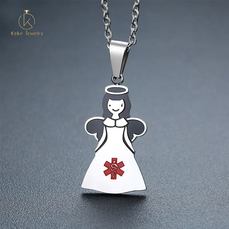 Factory wholesale customizable stainless steel female angel jewelry