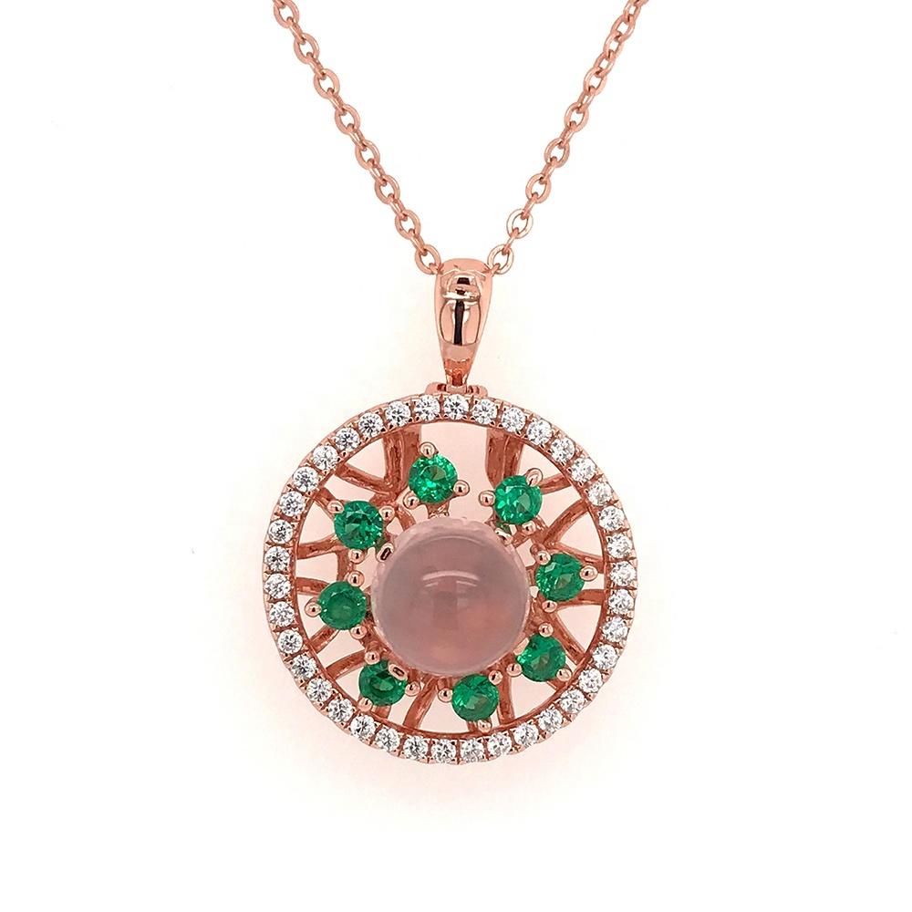 Personalized Convertible Necklace, Rose Gold Cz Flower Disk Necklace
