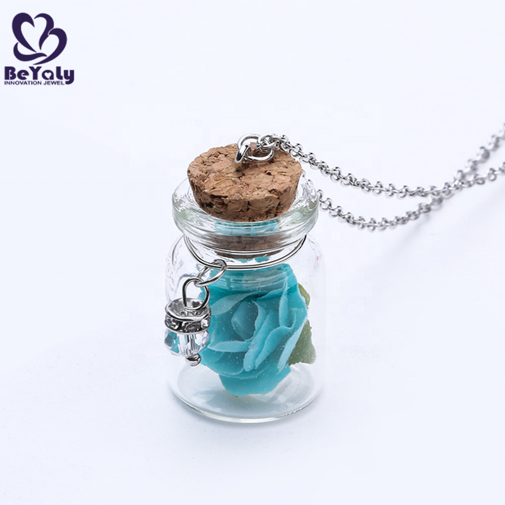 product-Women Custom Glass Bottle Pendant Jewelry Fashion Real Rose Necklace-BEYALY-img-3