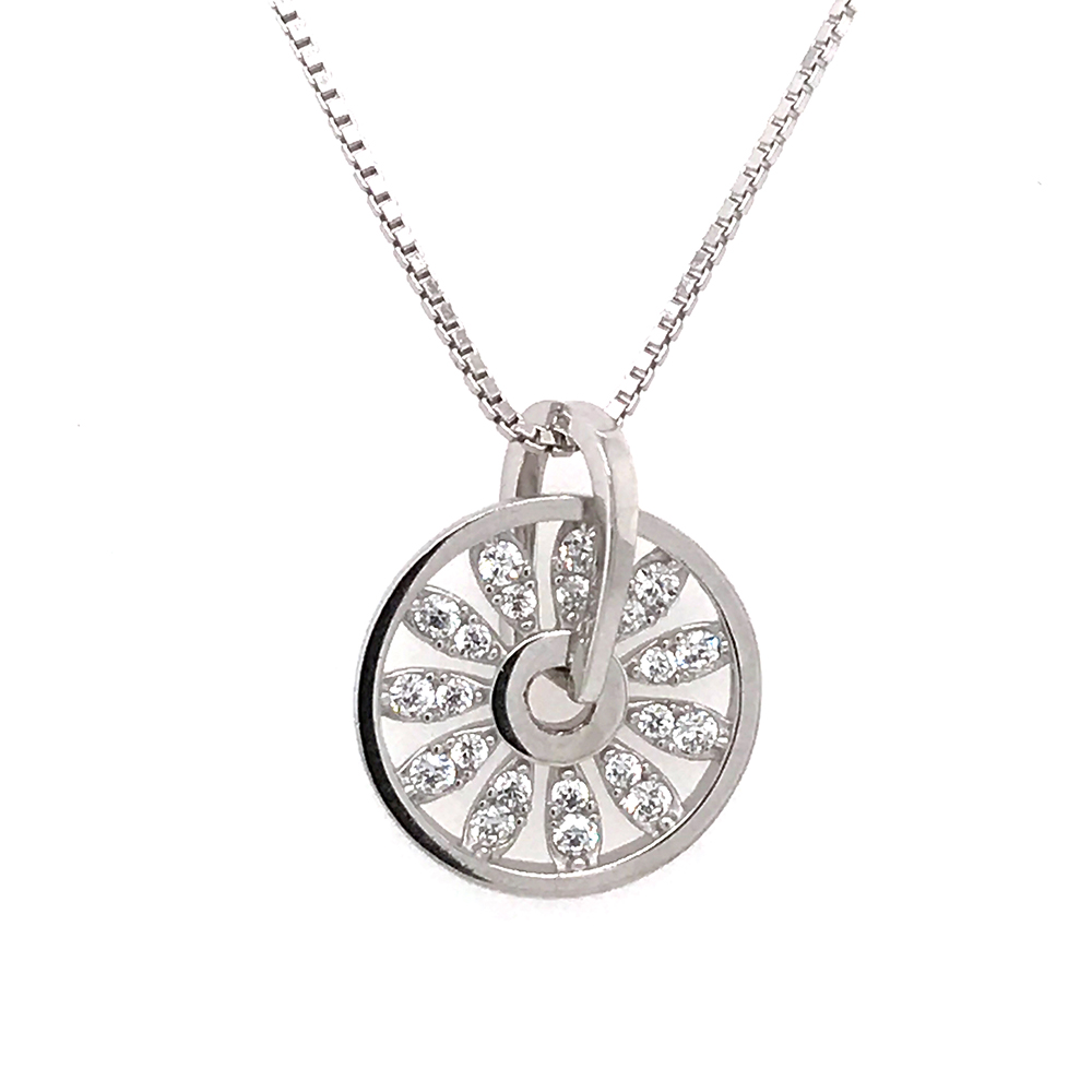 Delicate Zircon Wheel Shape Disc Online Wholesale Mom Necklace Personalized