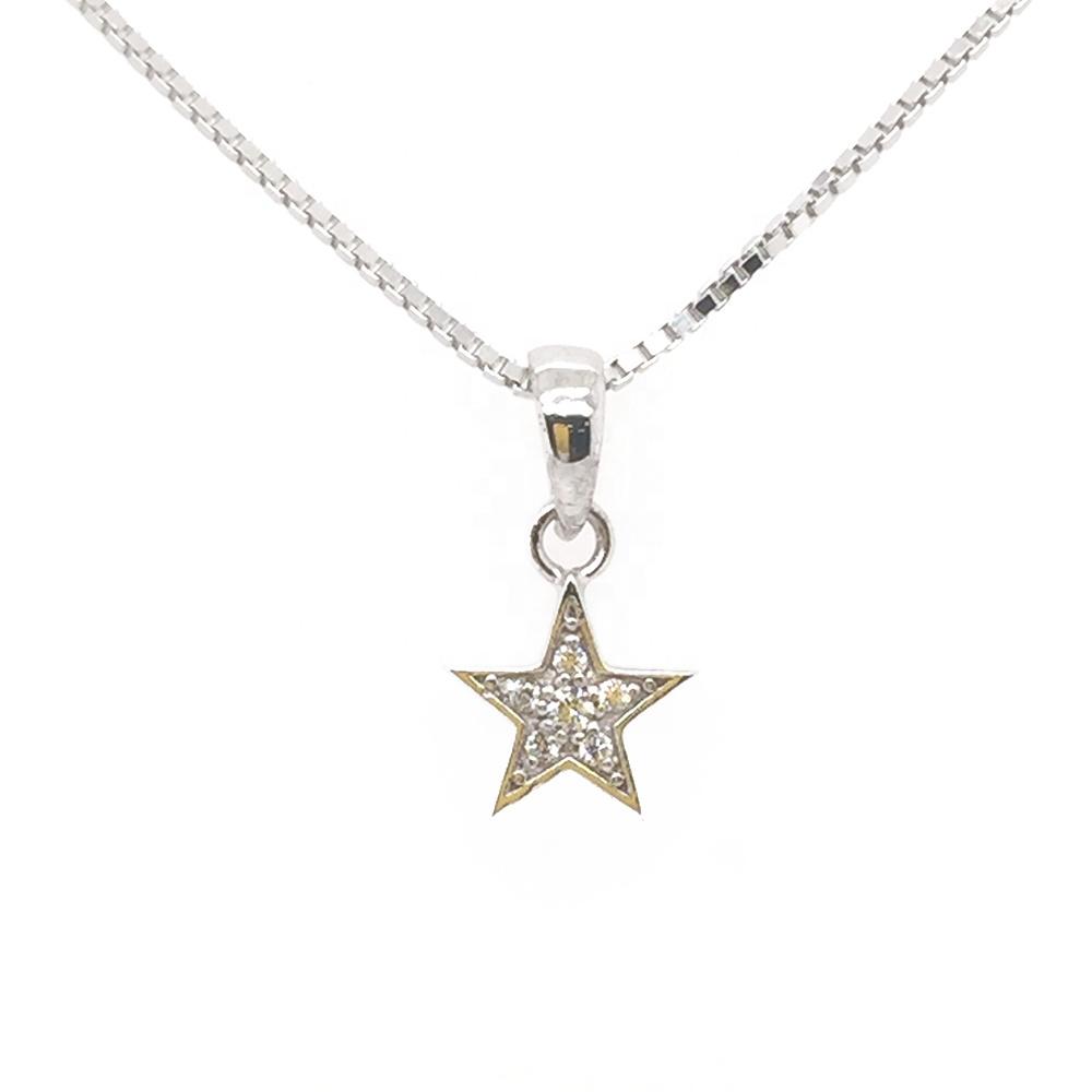 product-BEYALY-Classic Style Small Stone Star Shaped Charm Pendant Box Chain Necklace-img-2